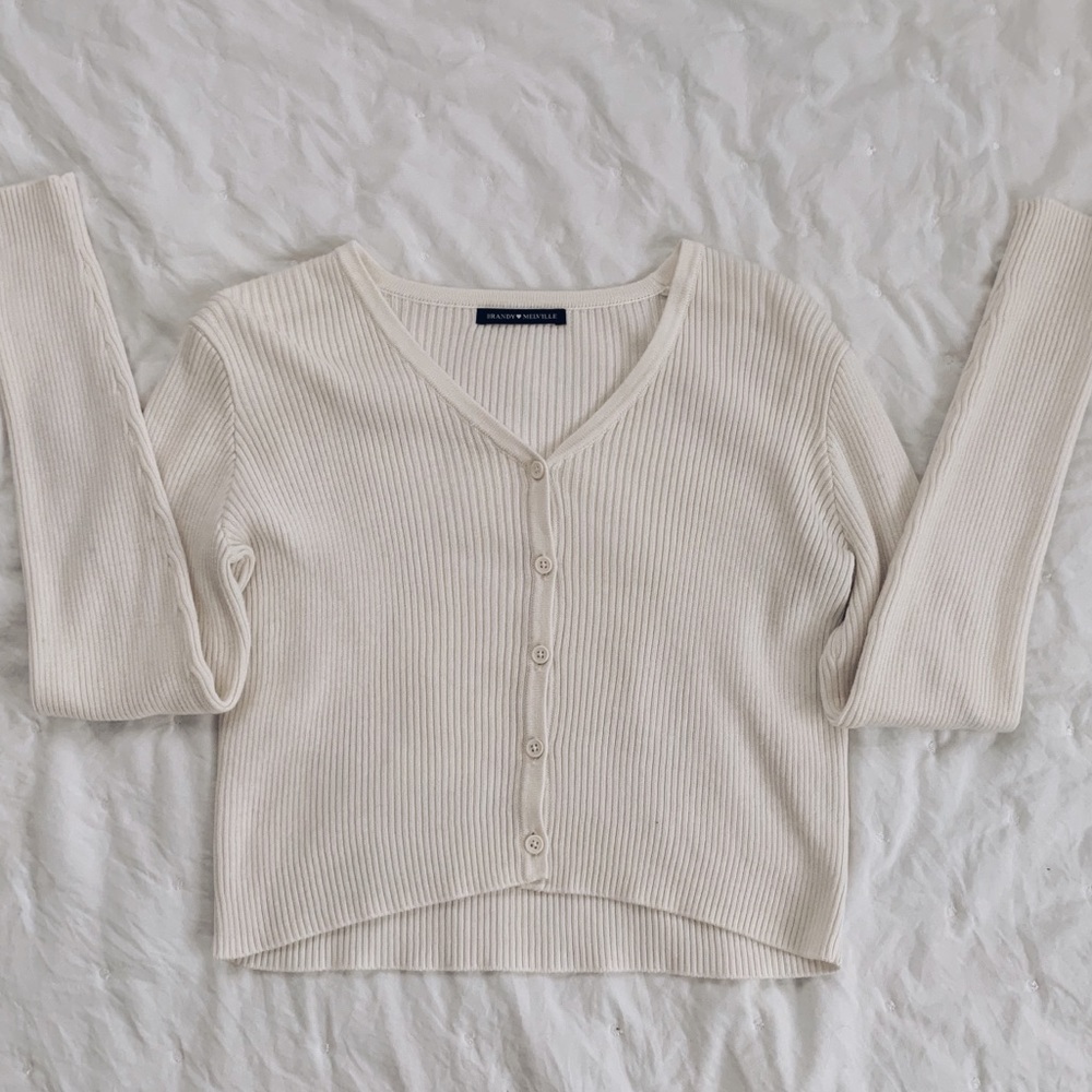 Brandy Melville button-up off white shannon cardigan